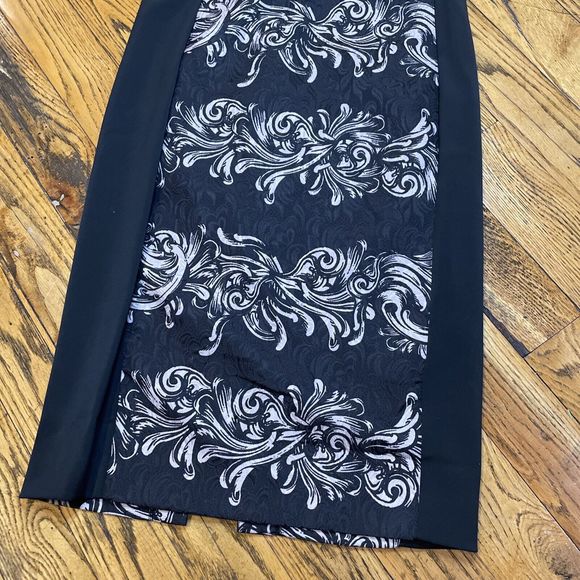 H&M Sleeveless Black Pencil Size 10 Body Con Dress y2k Pattern - Picture 2 of 15